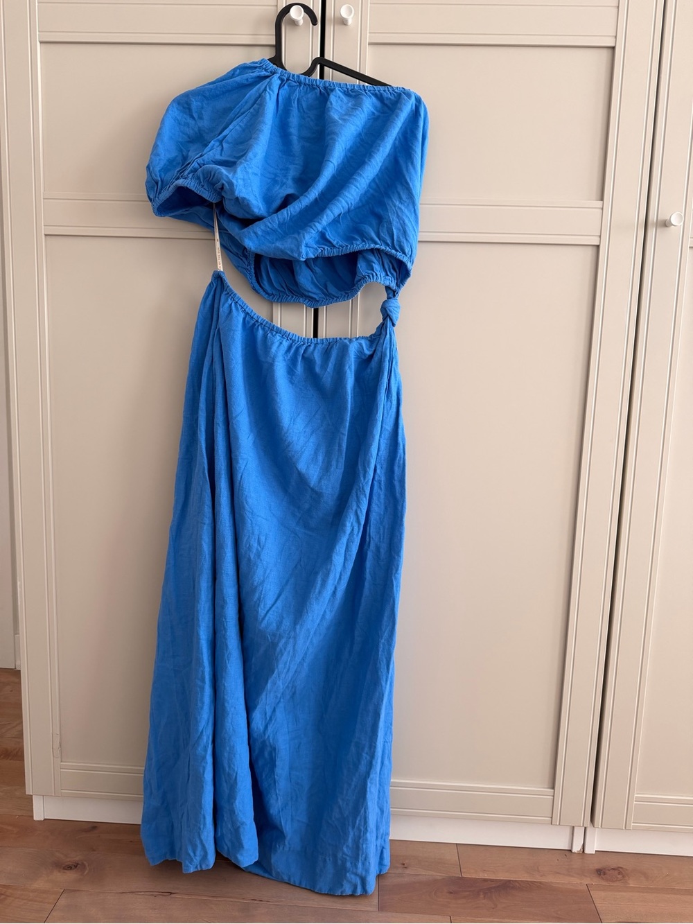 Farm Rio Blue One-Shoulder Cutout Maxi Dress